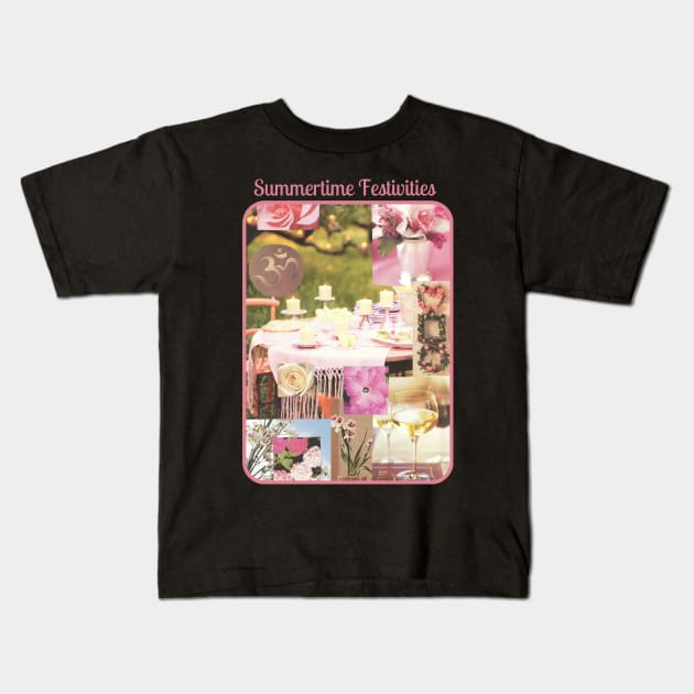 Summertime Festivities Kids T-Shirt by The Golden Palomino